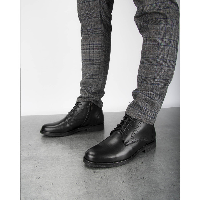 Black Men's full grain leather boots