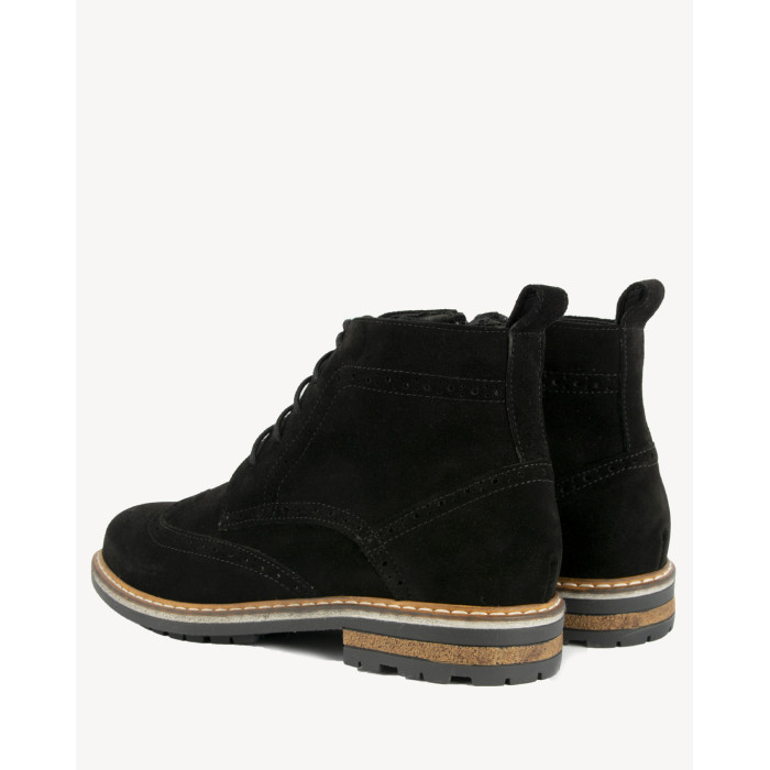 Czarne Kozaki Męskie skóra welurowa