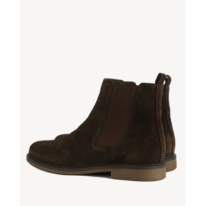 Brązowe sztyblety Męskie skóra welur