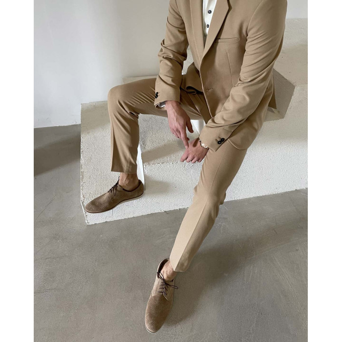 Beige elegant breathable half shoes