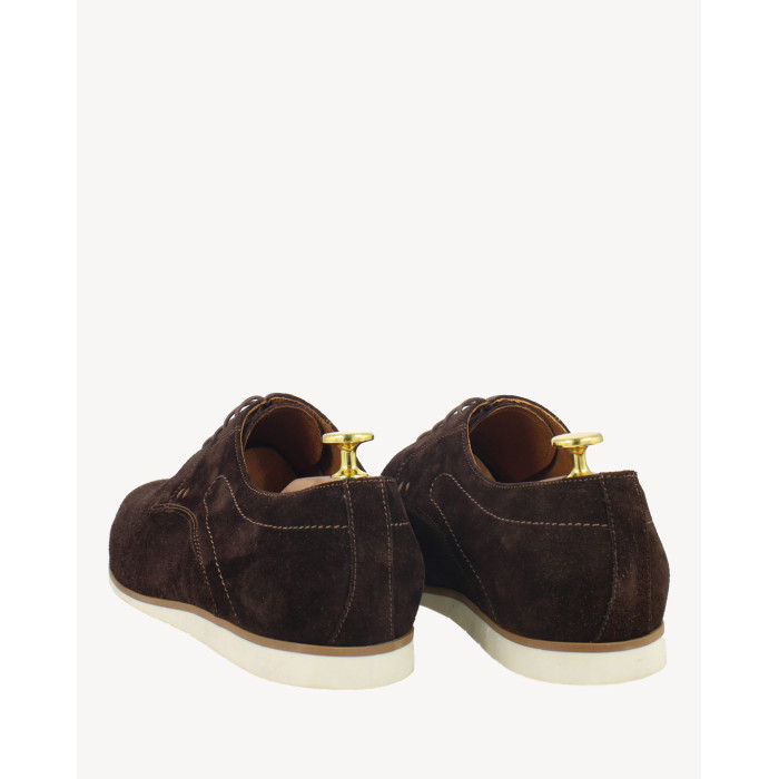 Brązowe eleganckie półbuty welurowe