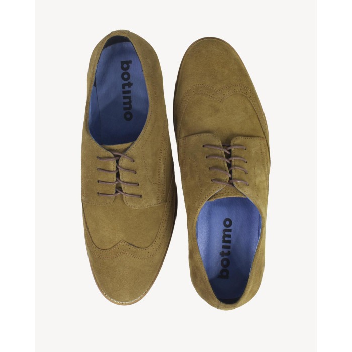 Brown elegant half shoes velour leather