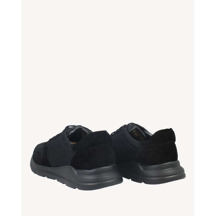 Czarne oddychające sneakersy na 3cm podeszwie