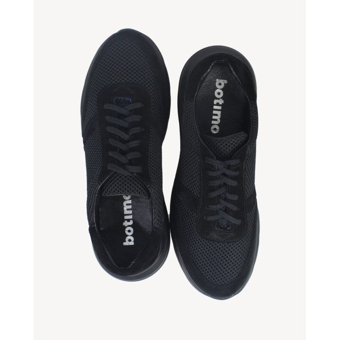 Czarne oddychające sneakersy na 3cm podeszwie