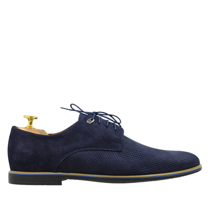 Granatowe półbuty skóra nubukowa