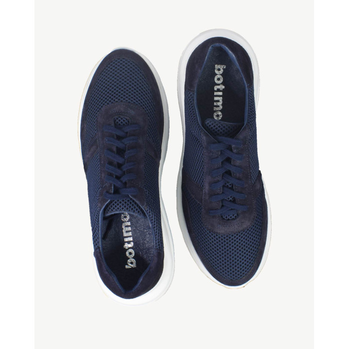 Granatowe oddychające sneakersy na 3cm podeszwie