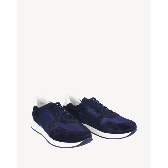Navy blue men's sneakers on 3cm sole