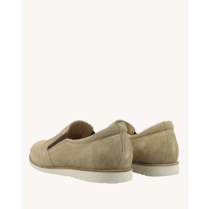 Beżowe eleganckie półbuty skóra welurowa