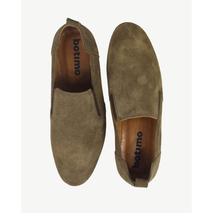 Brown elegant half shoes velour leather