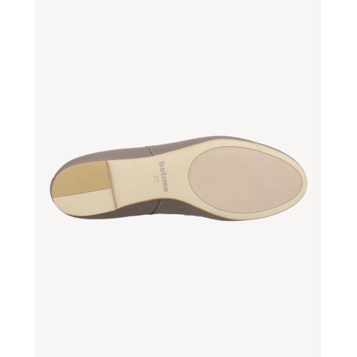 Dark beige comfortable ballerinas grain leather