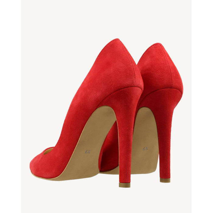 Czerwone szpilki na 11cm obcasie zamsz STAGÓRS