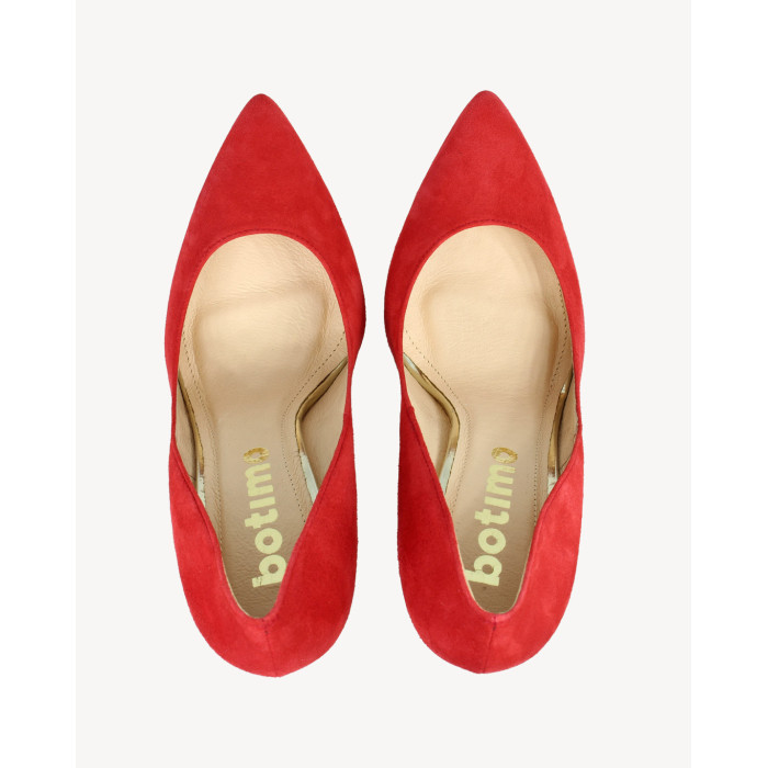 Czerwone szpilki na 11cm obcasie zamsz STAGÓRS