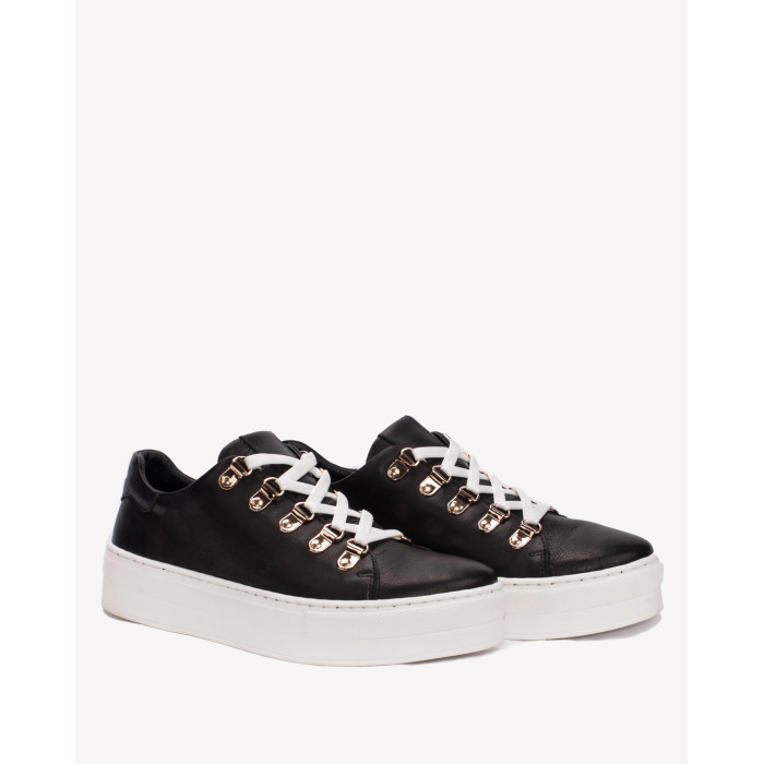 Black velour leather sneakers BOTIMO
