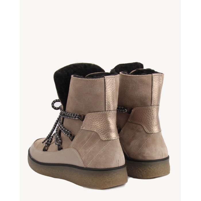 Beżowe śniegowce skórzane BOTIMO