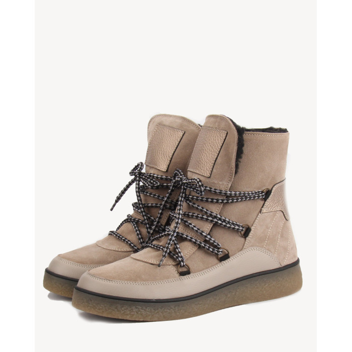Beżowe śniegowce skórzane BOTIMO