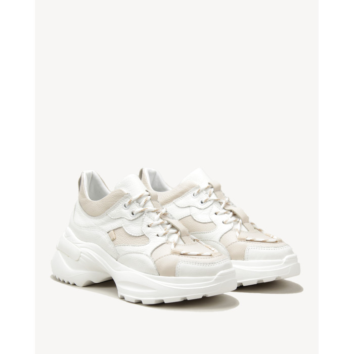 Beżowe sneakersy skórzane BOTIMO