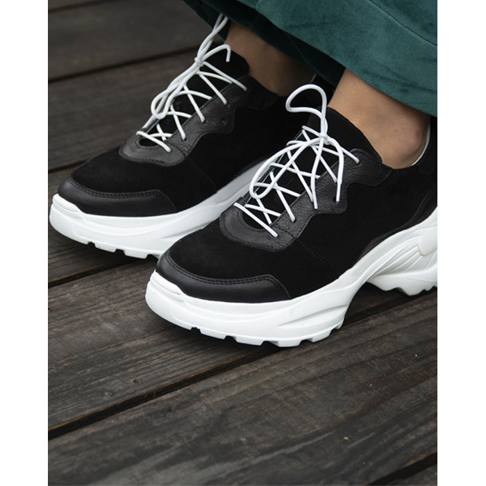 Czarne sneakersy skórzane BOTIMO