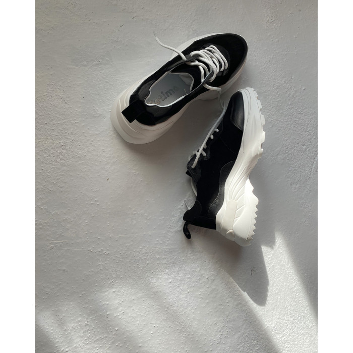 Czarne sneakersy skórzane BOTIMO