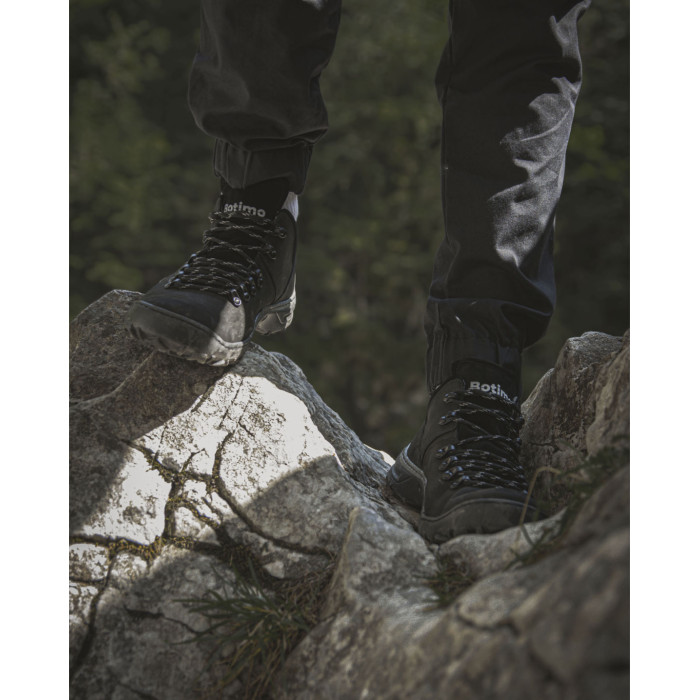 Black leather trekkers