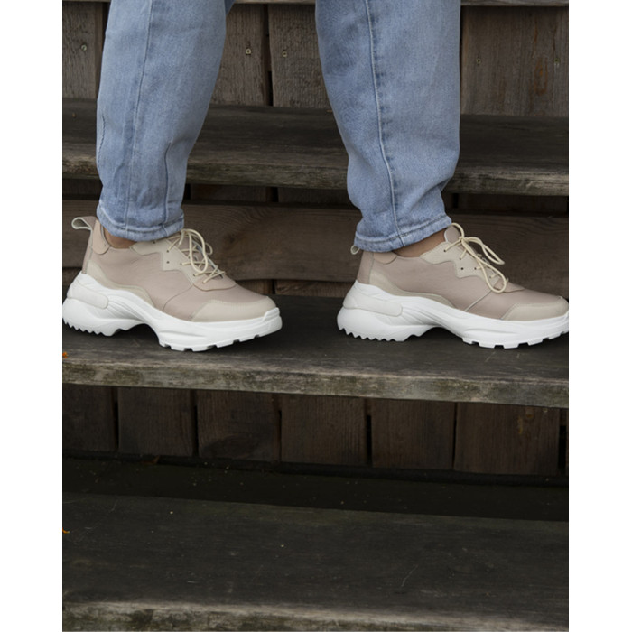 Sneakersy skórzane pudrowy róż BOTIMO