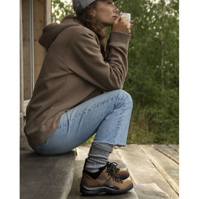 Yellow leather trekking boots
