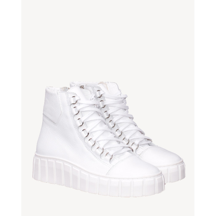 Białe wysokie trampki skórzane BOTIMO