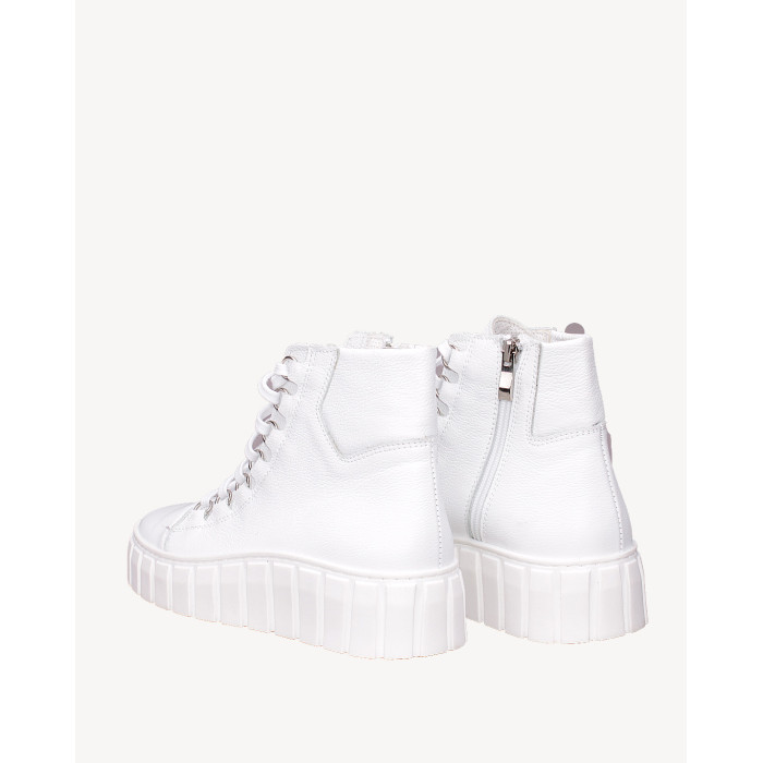 Białe wysokie trampki skórzane BOTIMO