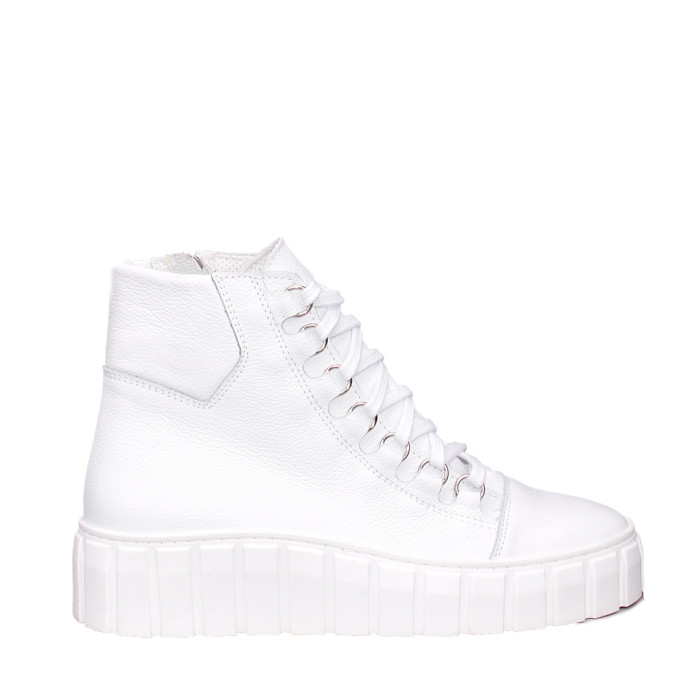 Białe wysokie trampki skórzane BOTIMO