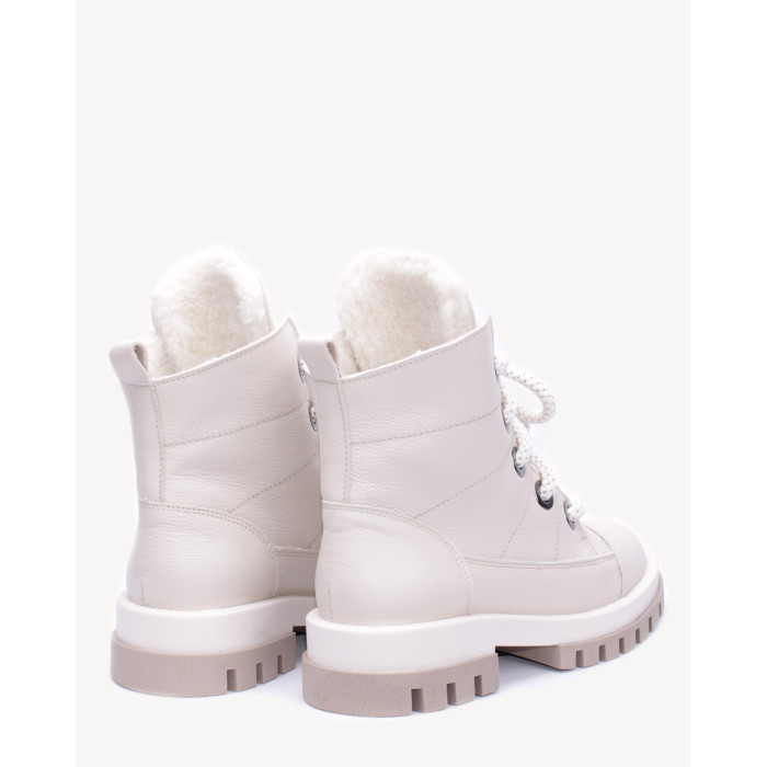 Jasno beżowe śniegowce ocieplane skóra licowa