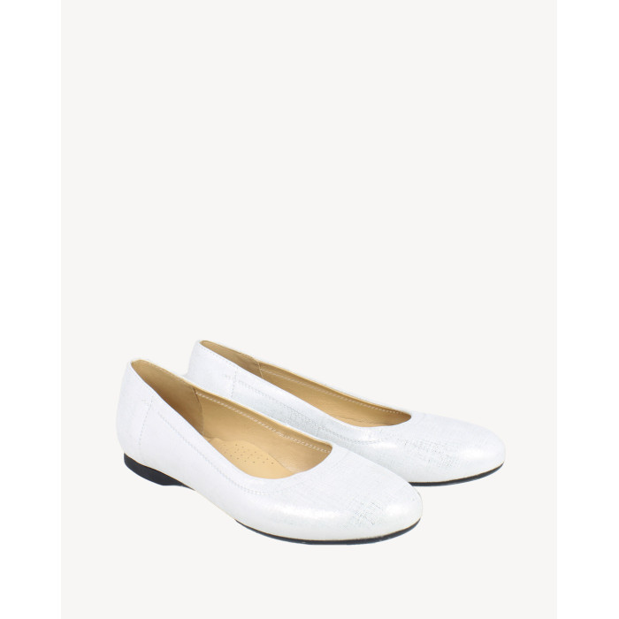 Silver comfortable velour ballerinas