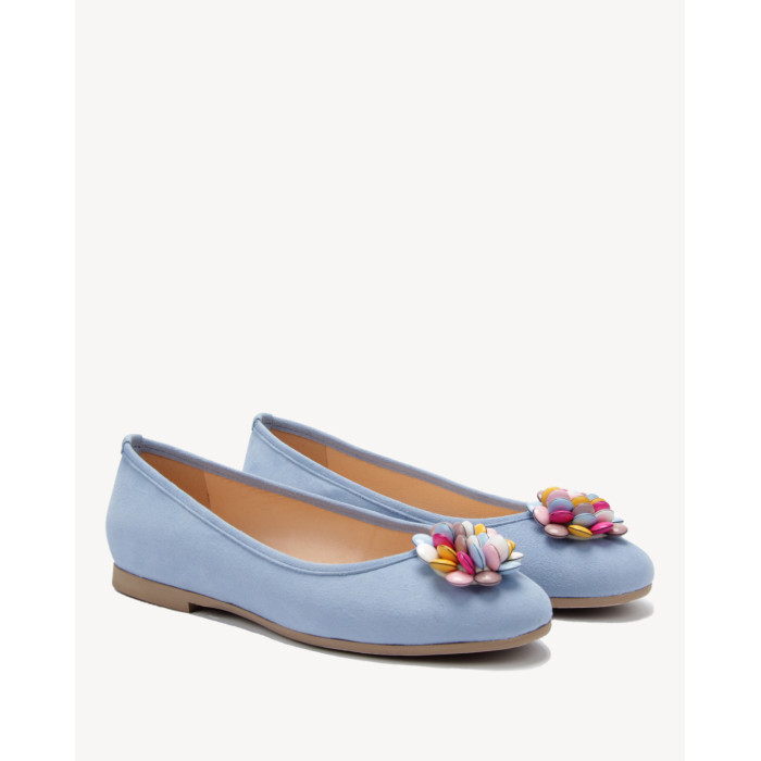 Lekkie błękitne baleriny skórzane