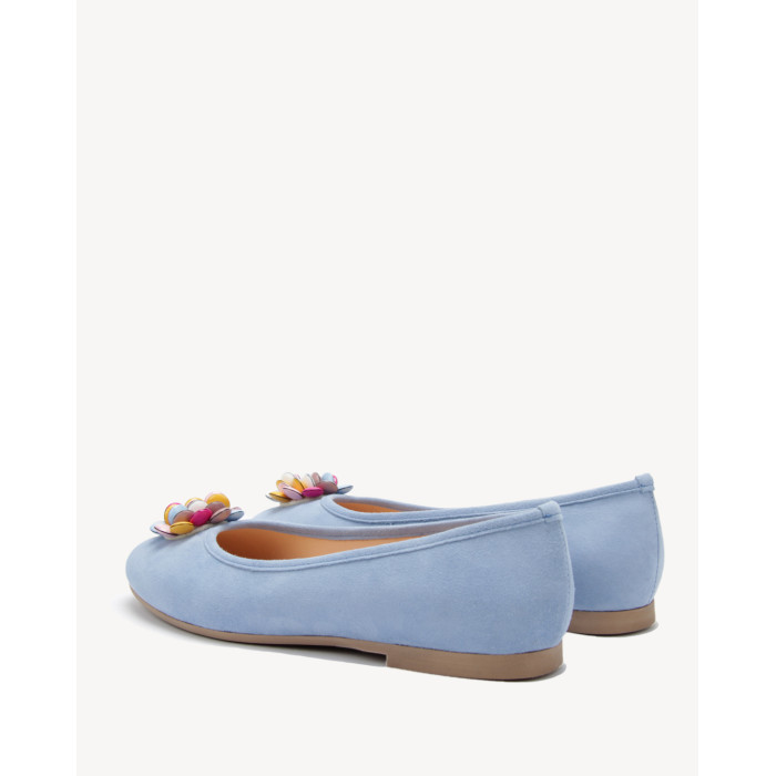 Lekkie błękitne baleriny skórzane