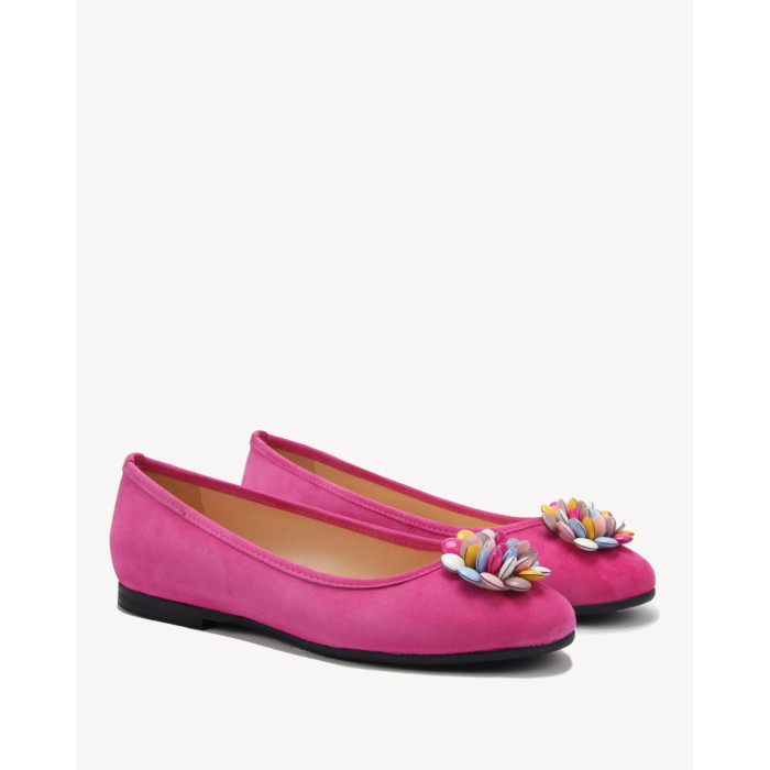 Lekkie różowe baleriny skórzane