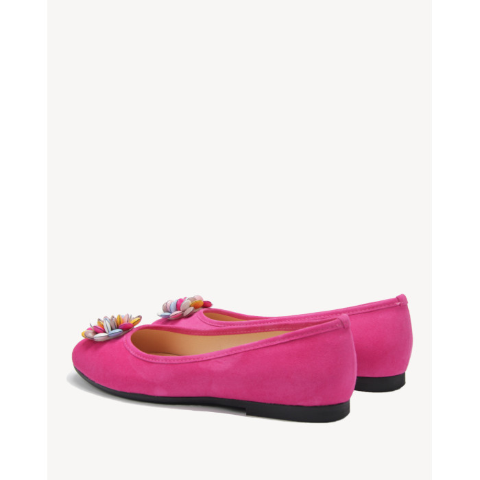 Lekkie różowe baleriny skórzane