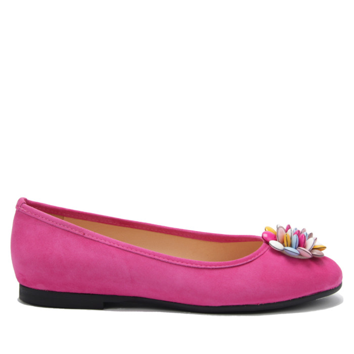 Lekkie różowe baleriny skórzane