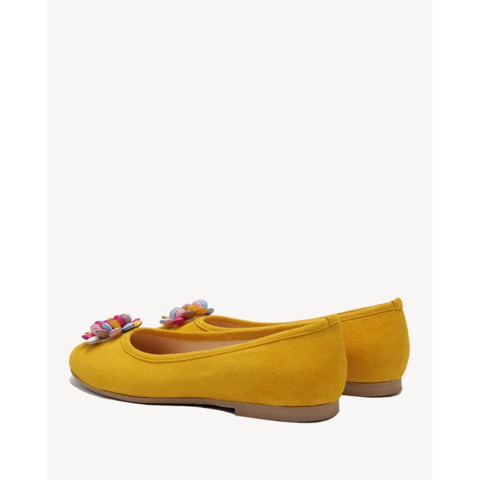Lekkie żółte baleriny skórzane