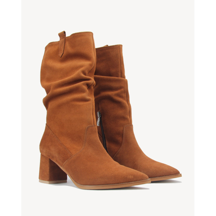 Red velour insulated boots