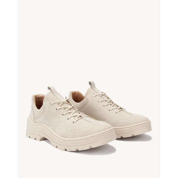 Beżowe półbuty skórzane