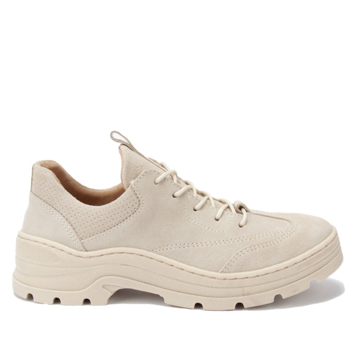 Beżowe półbuty skórzane