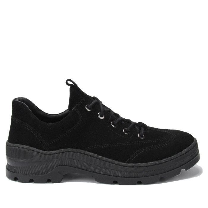 Czarne półbuty welurowe