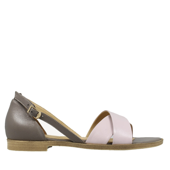 Różowe sandały skórzane