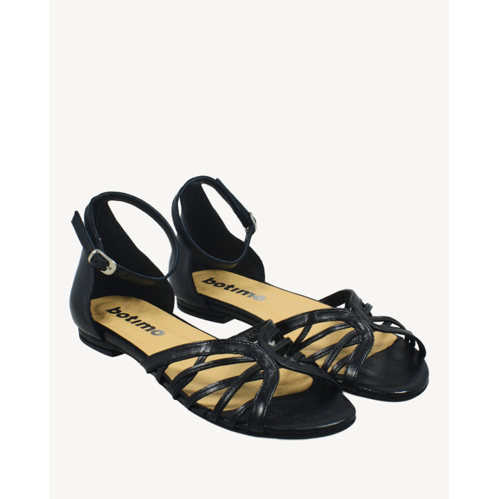 Czarne sandały ze skóry naturalnej