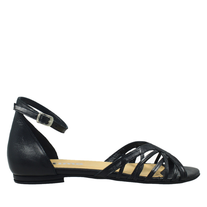Czarne sandały ze skóry naturalnej