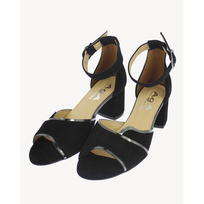 Black AGA Heeled Sandals