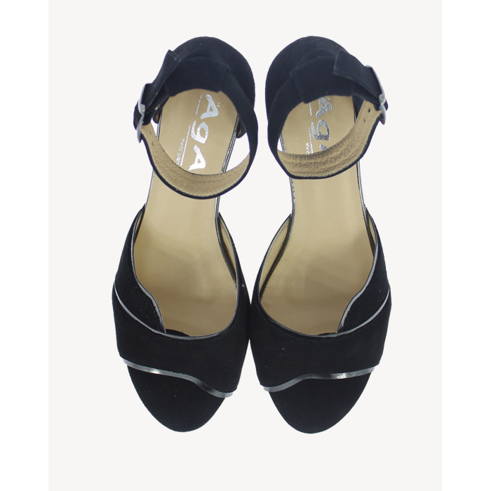 Black AGA Heeled Sandals