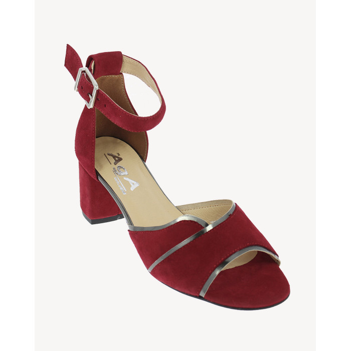 Red heeled sandals AGA