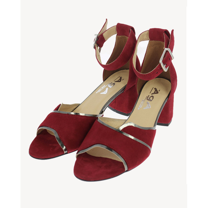 Red heeled sandals AGA