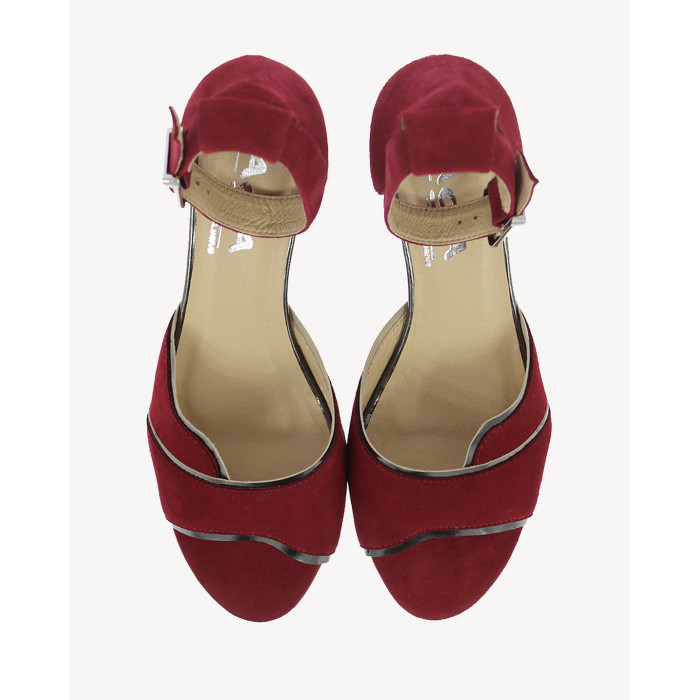 Red heeled sandals AGA