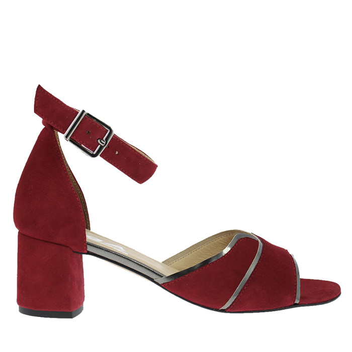 Red heeled sandals AGA