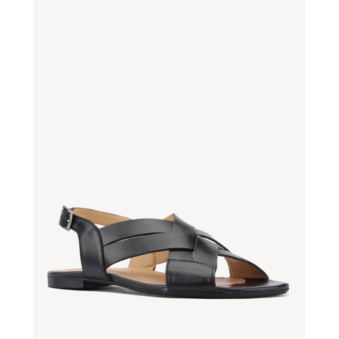 Czarne klapki na płaskiej podeszwie